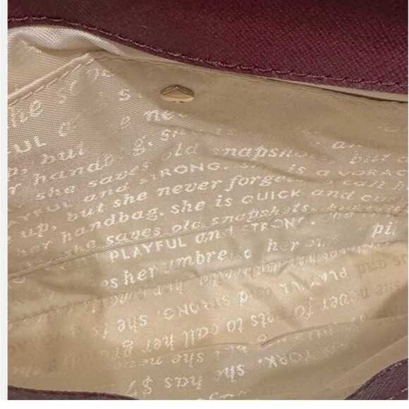 Kate Spade STORYBOOK Fairmount square burgundy/white crossbody EUC - Picture 9 of 10